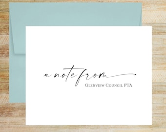 A Note From Personal Stationery Set, Customized Note Cards, Set of 10, PRINTED A2 Size 4.25 x 5.5 Folded Cards with Blank Envelopes