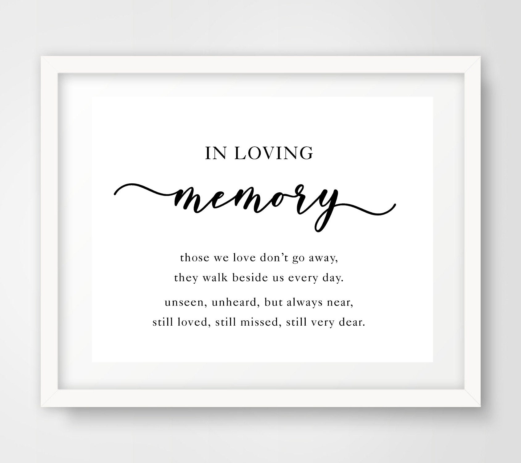 in loving memory note