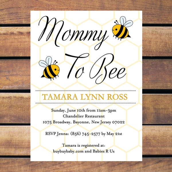 baby bee invitations