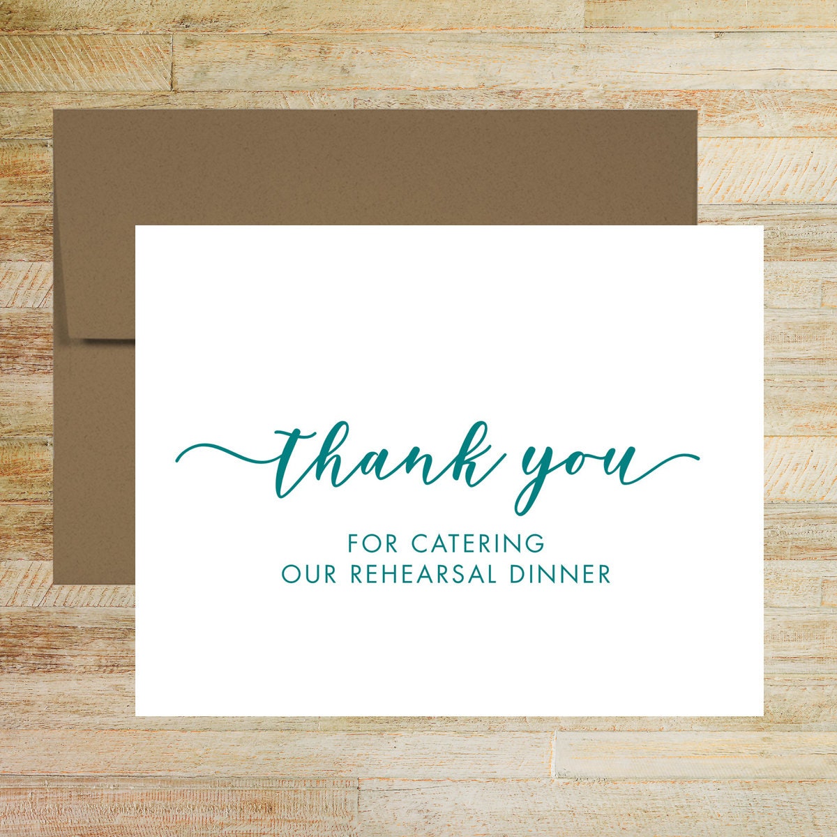 Rehearsal Dinner Caterer Thank You Card Card For Wedding Etsy