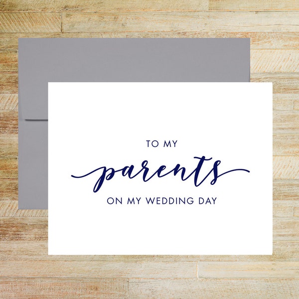 To My Parents on My Wedding Day Card, Elegant Keepsake, Card from Bride and Groom, PRINTED A2 Folded Card with Envelope
