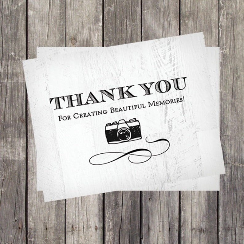 Thank You Card for Wedding Photographer Wedding Vendor Thank Etsy