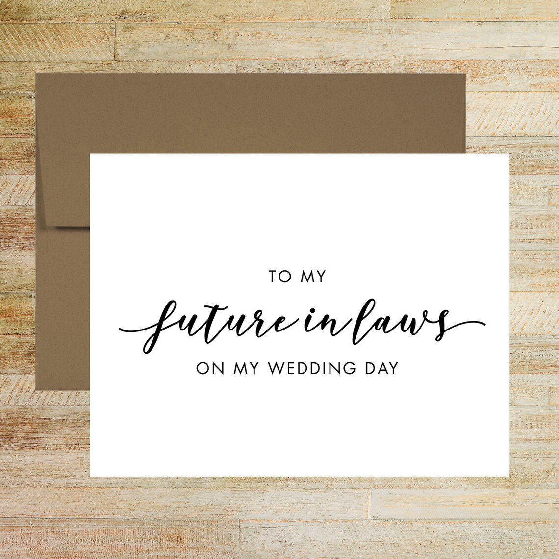 To My Future in Laws on My Wedding Day Card Parents of the Etsy