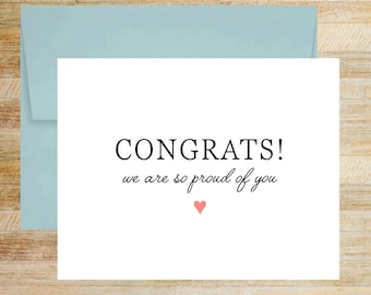 Congrats Greeting Card, Graduation, New Job, Life Event, Printed A2 Folded Card (Blank Envelope)