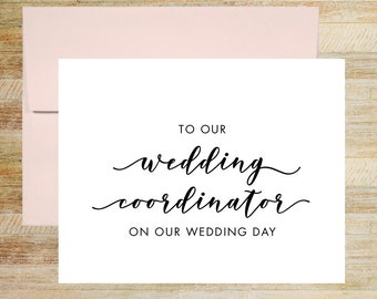 Wedding Coordinator Thank You Card, To Our Wedding Planner Elegant Wedding Day Note Card, PRINTED A2 Folded Card with Blank Envelope