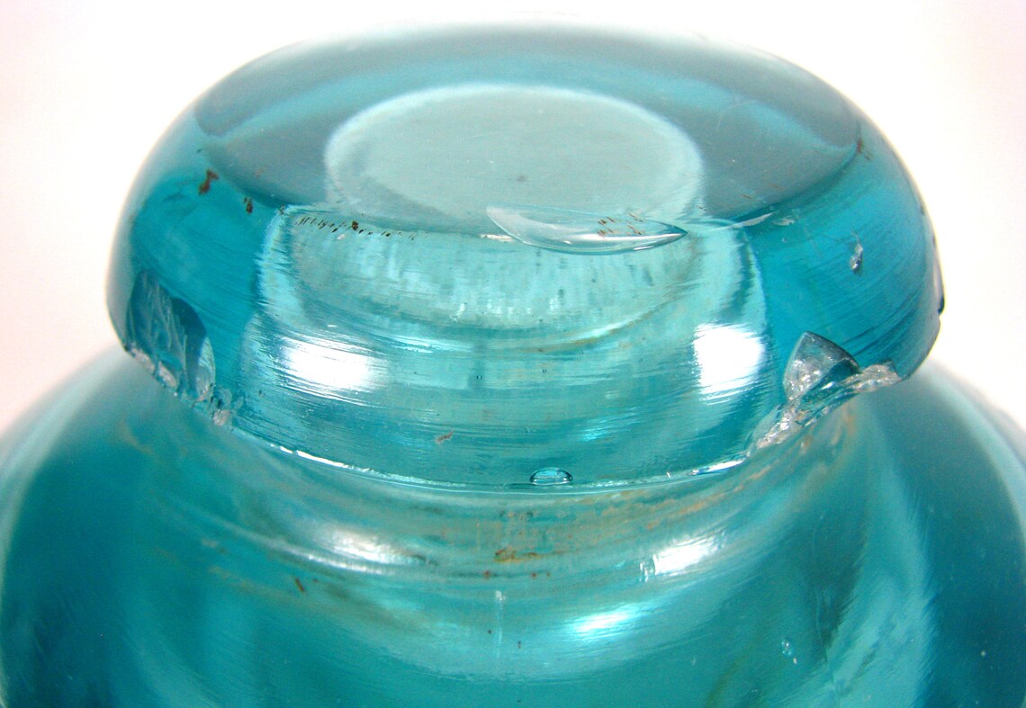 Neat 1890's FRED LOCKE Victor NY glass insulator Flat Etsy