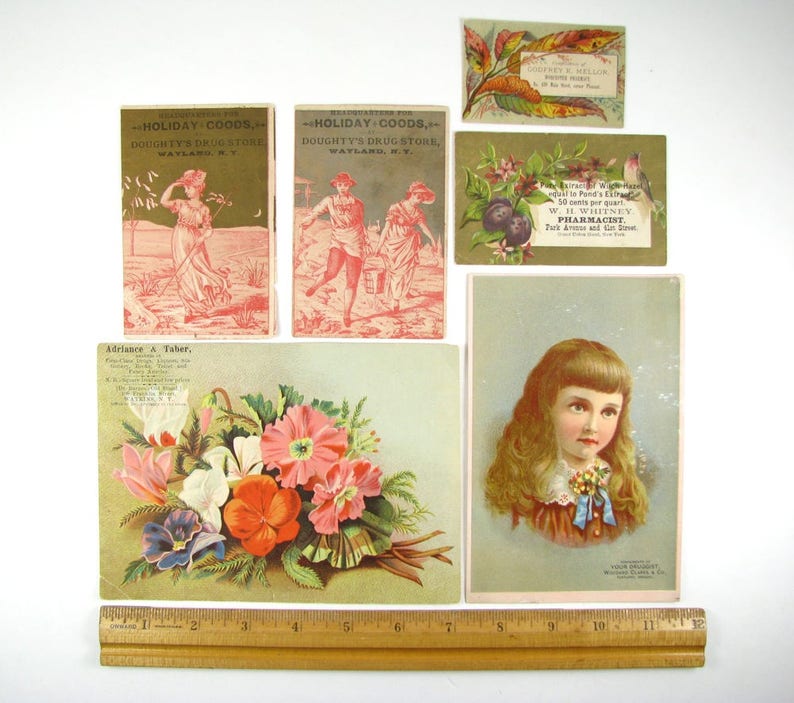 Antique Druggist Tradecards, ca 1880s, Old Drugstore, Pharmacy Advertising image 5