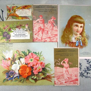 Antique Druggist Tradecards, ca 1880s, Old Drugstore, Pharmacy Advertising image 1