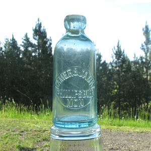 nice old PHILIPSBURG MONTANA Hutchinson soda, Gamer & Jacky soda bottle, scarce Montana Territorial soda bottle, Western Mining town
