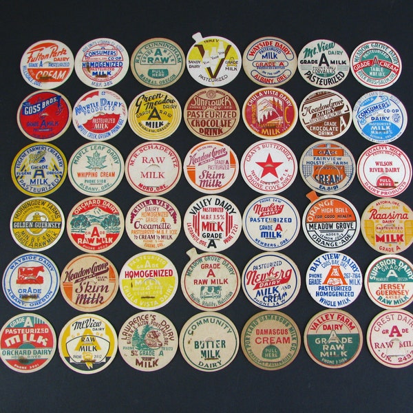 Milk Bottle Caps Etsy