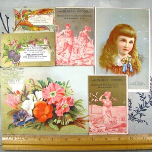 Antique Druggist Tradecards, ca 1880s, Old Drugstore, Pharmacy Advertising image 3