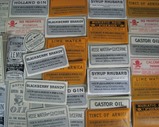 Signet Wa Label 30 Old 1890s WALLA WALLA WA Medicine & Poison Labels, Stewart and ...