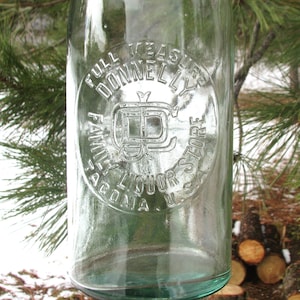 Huge! 1/2 Gal TACOMA WASHINGTON whiskey bottle, DONNELLY Family Liquor Store, Blob Top, hand blown