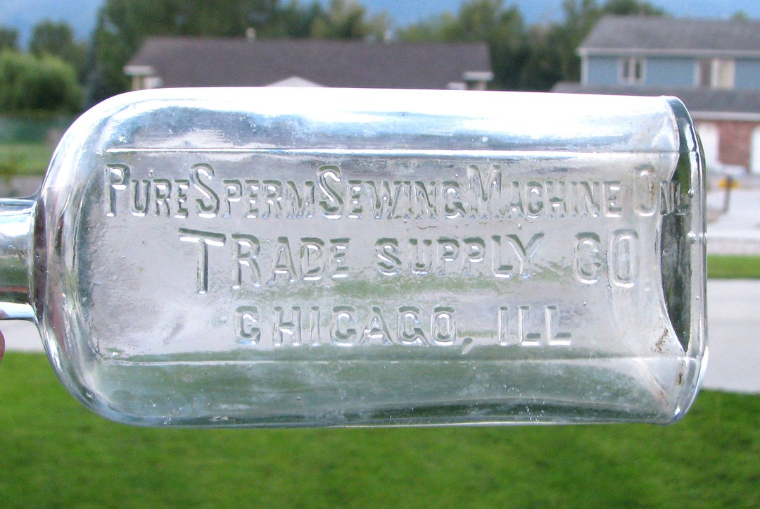Handblown PURE SPERM SEWING Machine Oil Bottle Chicago Etsy