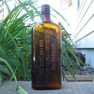 old SHERMAN Rye whiskey, HILDEBRANDT POSNER & Co., Western Whiskey bottle, Pre Pro bottle, San Francisco California