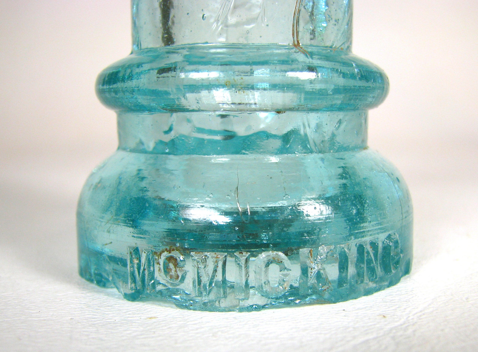 THREADLESS glass insulator McMICKING VICTORIA insulator old Etsy
