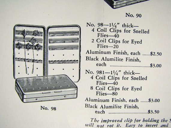 Perrine Advertising, Fishing Fly Box Advertisement, Vintage Fly