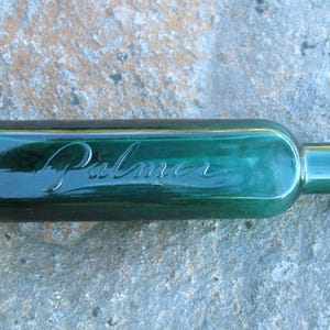 choice! Teal Green beauty bottle, cosmetic SOLON PALMER bottle, Antique Perfume, New York