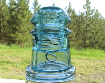 ribbed DUQUESNE glass insulator, CARNEGIE, 106.3, PENNSYLVANIA insulator, old telephone, telegraph, bubble