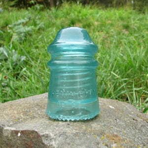 Jade Green Hemingray No. 9 Glass Insulator: CD 106 Pony Style, Patent 1893