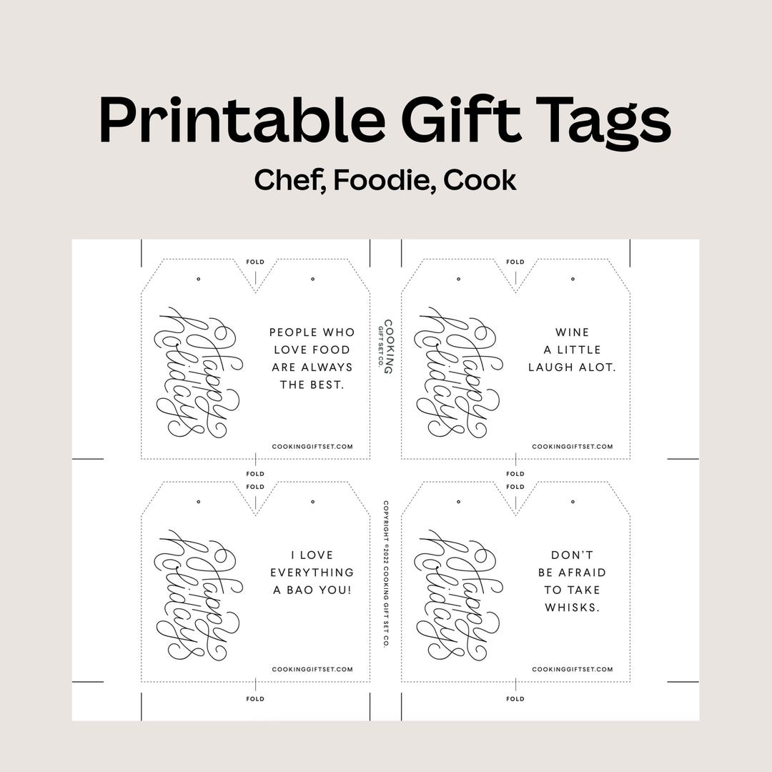 Printable Gift Tags for the Chef, Foodie, and Cook - Etsy