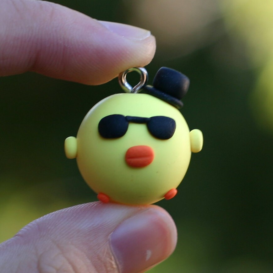 Chill Duck Polymer Clay Charm Keychain / Gift Idea / Cool Etsy