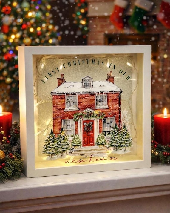 First Christmas in New Home Light-Up Frame | Festive Decor