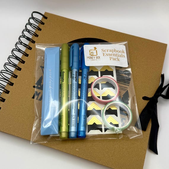 Scrapbook Essentials Kit: Glue Tape, Metallic Pens, Washi Tape and Photo Corners