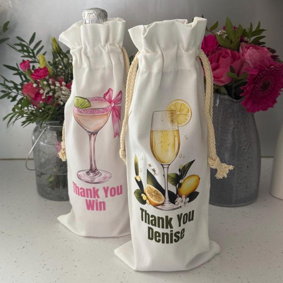 Personalised Fabric Bottle Bag