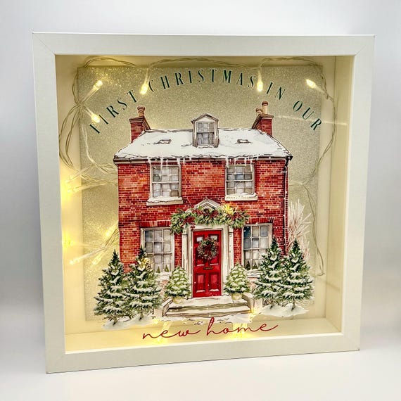 First Christmas in New Home Light-Up Frame | Festive Decor
