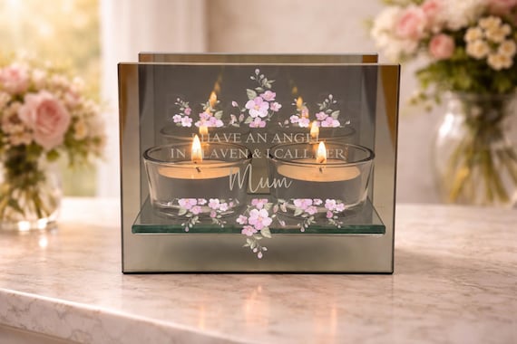 Memorial Candle Holder - Mirrored Infinity Tealight Holder 12cm x 10cm