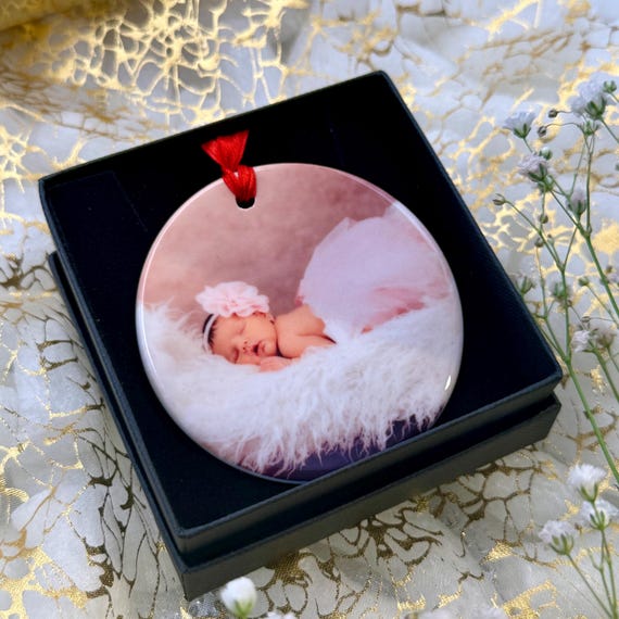 Personalised Ceramic Bauble - Custom Photo Christmas Tree Decoration and Keepsake