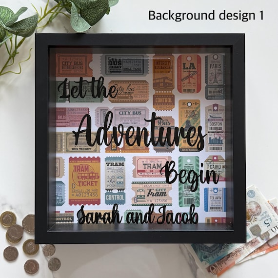 Personalised Adventure Fund Money Box Frame - Travel Savings Gift