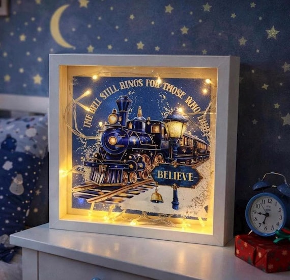 Light Up Christmas Frame | Believe Train Decoration | Festive Christmas Decor