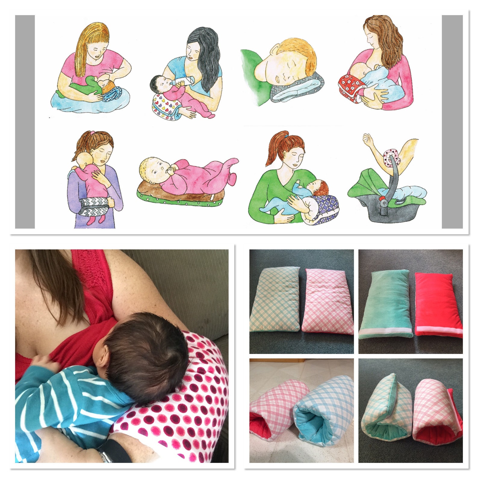 Set of Two Feeding Arm Pillows Nursing Arm Breastfeeding Etsy