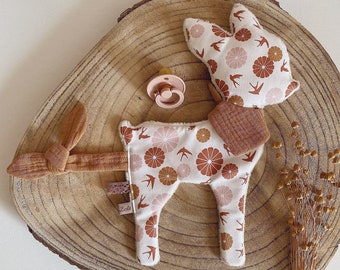 Bertille soft toy deer pacifier clip, birth gift, soft toy, plush toy, baby