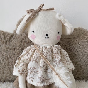 Léontine doll, handmade doll, birth gift, collectible doll