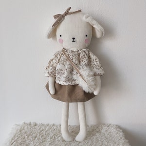 Léontine doll, handmade doll, birth gift, collectible doll