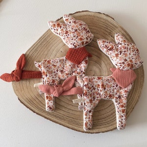 Bertille doudou doe pacifier clip, birth gift, cuddly toy, plush, baby