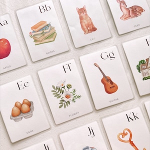 Tarjetas del alfabeto imprimibles/Tarjetas Montessori, Recursos para la educación en casa, Alfabeto de la naturaleza, Aprendizaje del alfabeto preescolar, Canasta de Pascua para niños pequeños