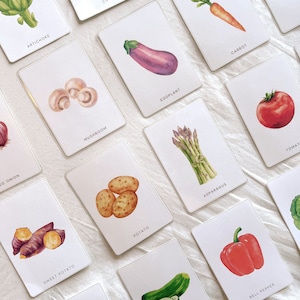 Cartes flash imprimables sur les légumes | Cartes Montessori, ressources pour l'école-maison, matériel pédagogique pour tout-petits, cartes visuelles de liste de courses