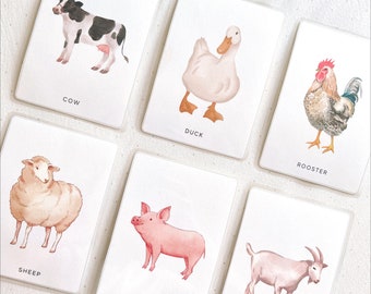 Cartes imprimables animaux de la ferme | Cartes assorties Toobs, cartes flash Montessori, imprimés préscolaire, cadeaux panier de Pâques pour tout-petit | TÉLÉCHARGEMENT IMMÉDIAT