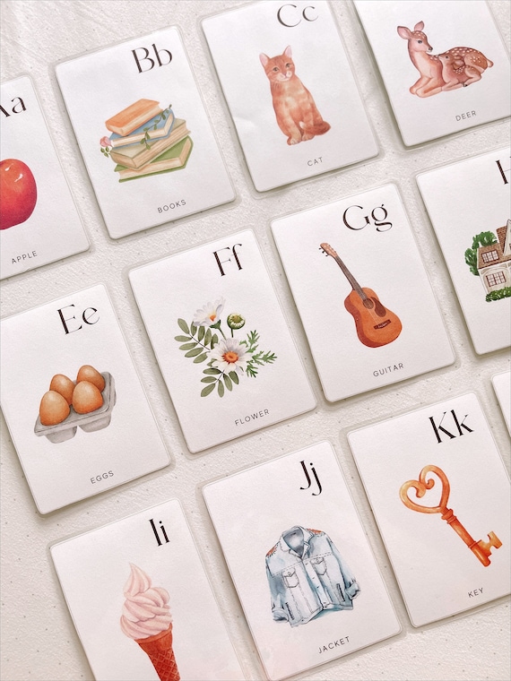 Printable Alphabet Cards | Montessori Cards, Homeschool Resources, Nature Alphabet, Preschool Alphabet Learning, Toddler Easter Basket Gift