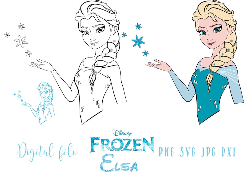 Elsa Frozen SVG vector file Frozen clipart. Instant download | Etsy