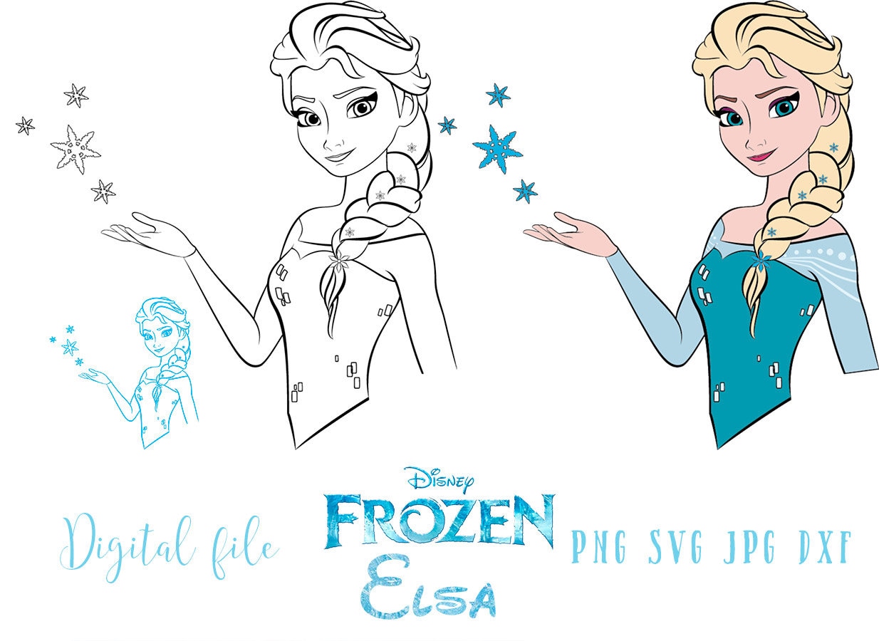 Elsa frozen SVG file vector frozen clipart. Instant | Etsy