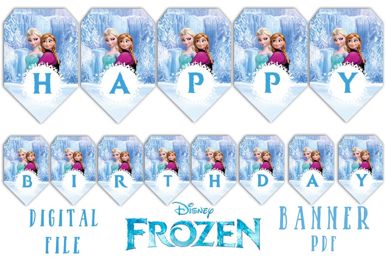 frozen banner banner frozen printable frozen banner instant etsy