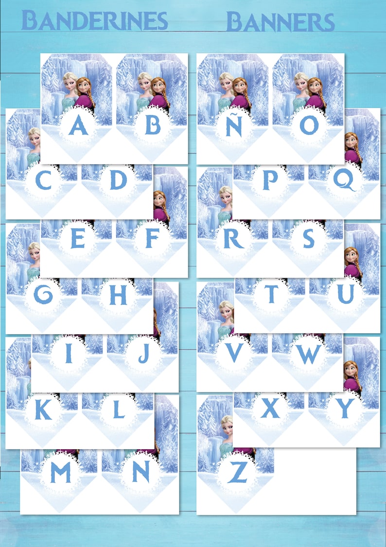 FROZEN banner banner Frozen Printable Frozen Banner Instant Etsy