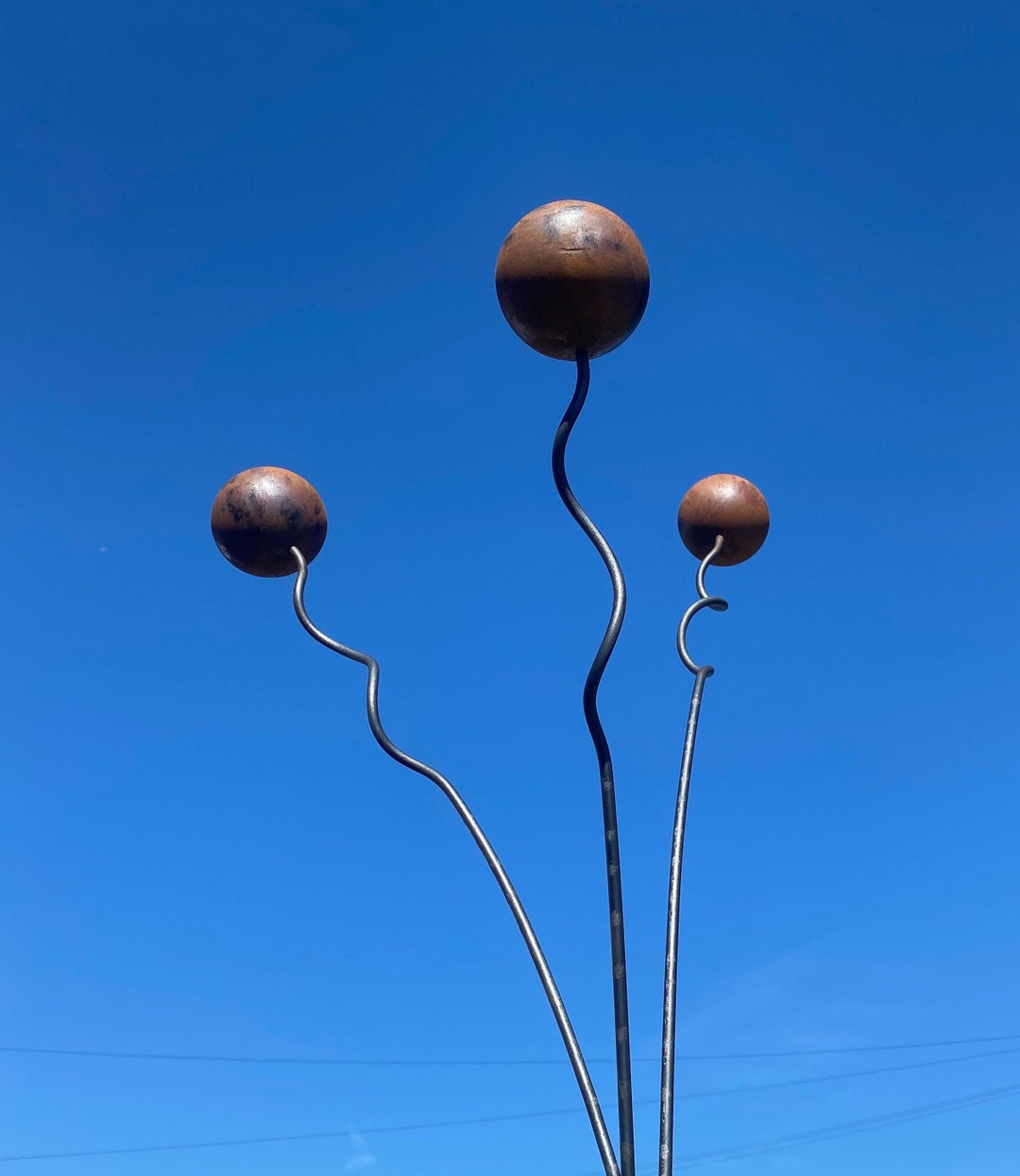 Handmade Metal Garden Ball Sculpture Handmade Rusty Ball Yard Etsy