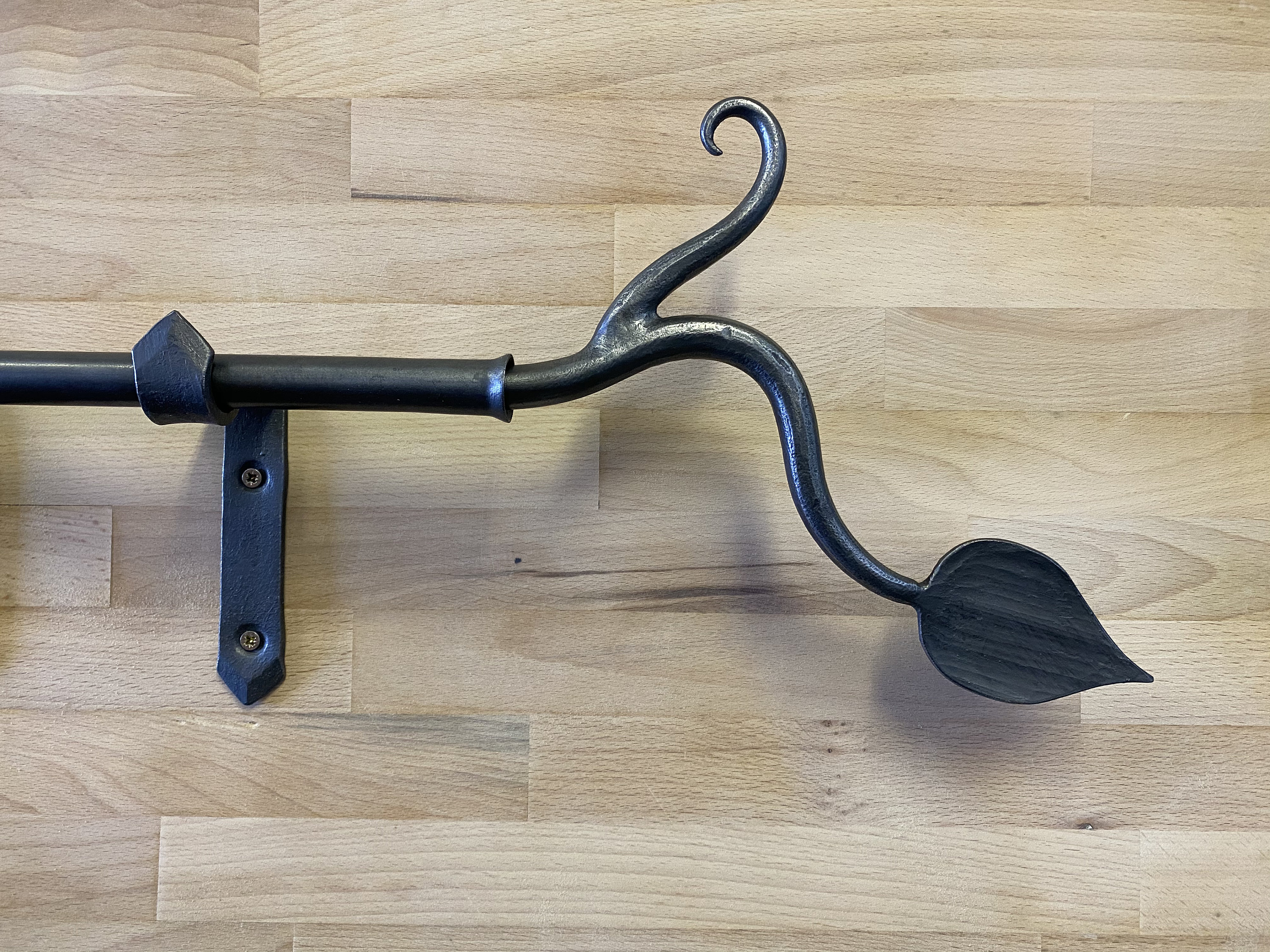 Black metal curtain pole wrought iron curtain pole curtain Etsy