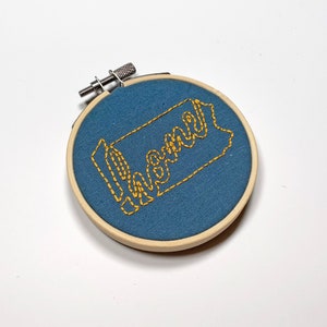 Pennsylvania Home 3 inch Mini Embroidery Hoop Art Multiple Colors Available image 2